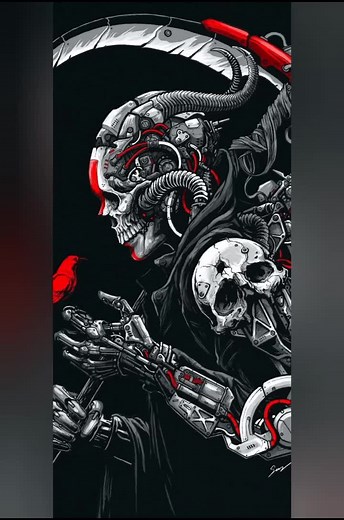 Gothic Illustrations Featuring Skeletons and Demons