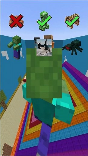 Minecraft: Normal Mobs VS Italian Brainrot Mob Rotation Floor Challenge #minecraft #shorts