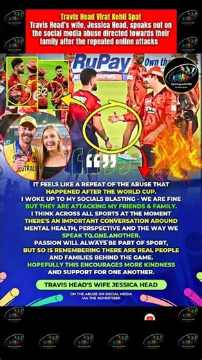 🥵️🔥 Virat Kohli vs Travis Head Fight - Travis Head’s wife speaks out on the social media abuse 💔