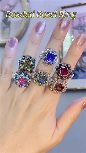 ✨ Beaded Bezel Ring 💎 Sparkly Gemstone-Style DIY Ring