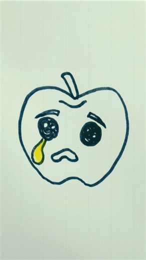 Funny Crying Apple Art #youtubeshorts #art #artandcraft #drawing #apple