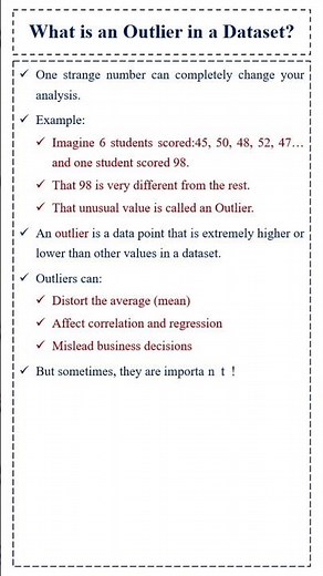 What is an Outlier? Explained in 60 Seconds. #dataanalytics #dataanlysis #outliers