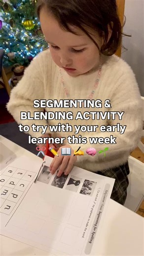 Turn a simple picture into a powerful early‑reading moment ✂️🔤 This cut‑and‑stick segmenting blending activity helps your early learner hear the sounds in a word, see them clearly, and then blend them back together to read. It’s hands‑on, confidence‑building, and perfect for Reception learners who are beginning to connect spoken sounds with written letters. As a phonics specialist, I love activities like this because they slow everything down just enough for children to succeed: one sound, one 
