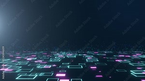 cyber Digital floor modern abstract background motion graphics cartoon comic