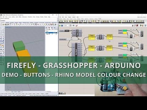 Firefly Grasshopper Arduino Demo - Colour change Rhino model with buttons
