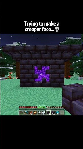 Minecraft creeper face build moments