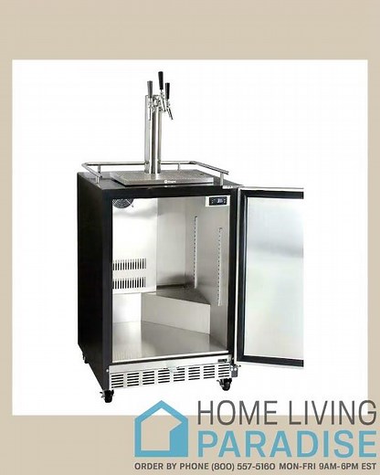 Kegco 24" Wide Triple Tap All Stainless Steel Built-In with Kit Kegerator HK38BSC-3