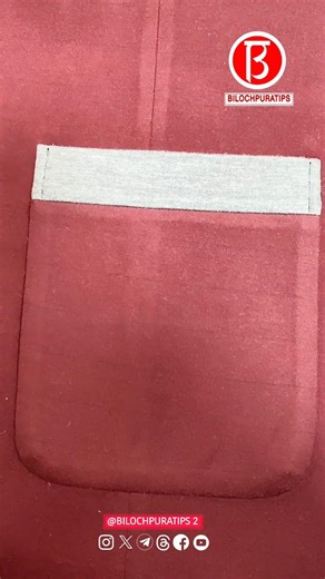 Patch pocket with hidden stitching