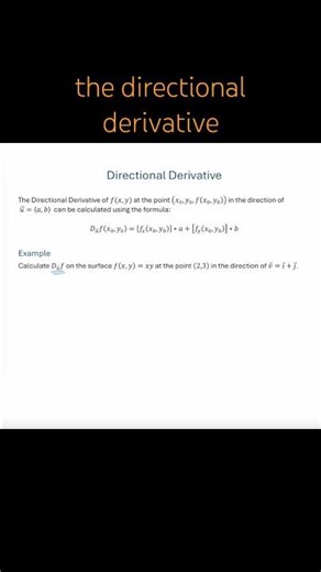 Calculate the Directional Derivative Example