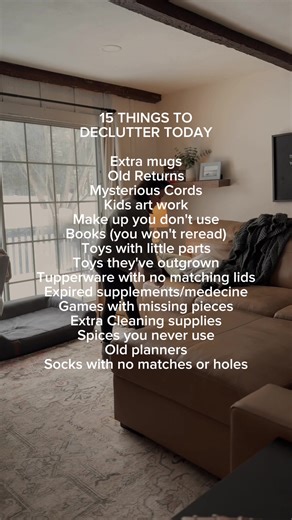 Extra mugs: ash your mugs out and reuse (keep a couple for guests but you don’t need 15 mugs!) Old Returns: Returns that are overdo and just sitting in a bag. Donate, give away or sell Mysterious Cords: you don’t need all the extra cords. Kids art work: Take a picture of it and put it in an album, display a special one or too and toss the rest Make up you don’t use: I used to keep so many just in case lipsticks, eye shadow palettes etc and I always just used the same things. Toss anything you ne