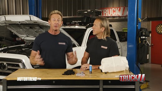 When our buddy moved north, he didn’t realize summer windshield washer fluid can freeze and expand… cracking his reservoir in the process. But instead of an expensive OE replacement, we showed him how to fix it quickly and affordably with J-B Weld WaterWeld. Pro tip: Keep a tube in your glovebox, toolbox, or trailer—you never know when you’ll need it! | Truck U