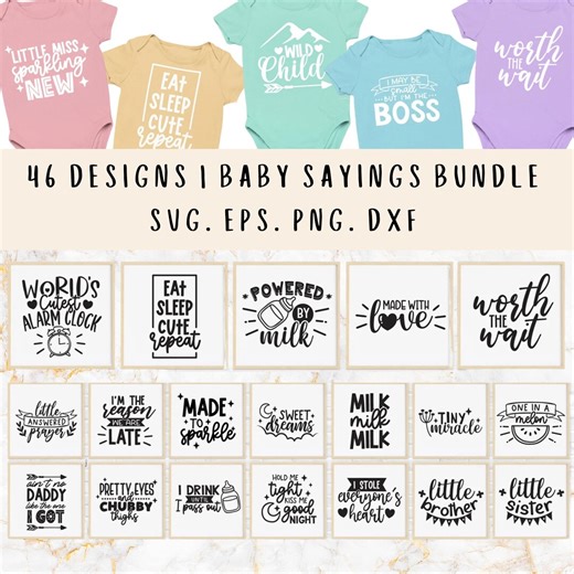 Baby Sayings SVG Bundle: Funny Onesie Designs (digital Download) - Etsy Australia