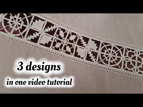 Needlework : 3 designs , hand embroidery tutorial step by step , embroidery stitching