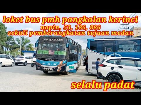 bus pmh⁉️pmh53 pmh886 pmh186 ⁉️loket pangkalan kerinci⁉️ ramai penumpang⁉️ tujuan medan
