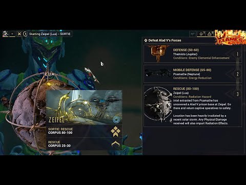 Warframe Zeipel (Lua) Mission Rescue level 80-100