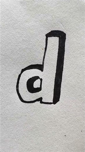 Easy 3D Letter d | #3d #3dart #3dletterdrawing #3dalphabets #alphabet #ytshorts #shorts #art
