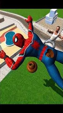 Franklin fall in Giant Spider Man POOP In Indian Bike Driving 3D #shortsfeed