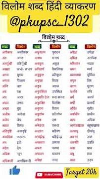 संपूर्ण हिंदी व्याकरण | Complete hindi grammar ncert | एक मात्र वीडियो मे | विलोम शब्द #hindi #gk