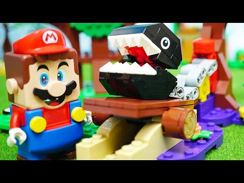 LEGO Super Mario Chain Chomp Jungle Encounter Set |レゴ スーパーマリオ | ワンワン の とつげき！ チャレンジでstopmotion anime