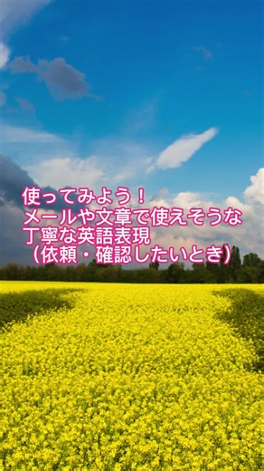 使ってみよう！メールや文章で使えそうな丁寧な英語表現（依頼・確認したいとき） #英語 #リスニング #初級者向け #聞き流し #英会話 #英語学習 #旅行 #留学 #海外 #ビジネス #フォーマル