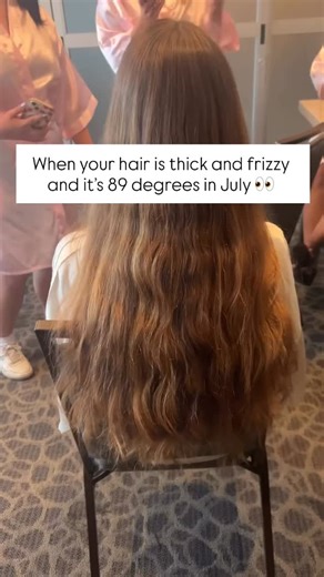 This bride had long, thick, frizz-prone hair, AND it was 89° with humidity… This such a common concern, and I totally get it — especially with thick or frizz-prone hair in humid weather. The good news? It’s not about your hair “type” — it’s about the prep, technique, and product layering. For every bride, I tailor the prep using professional products designed to smooth, control frizz, and lock in style — without weighing your hair down. With the right blowout, sectioning, and setting techniques,