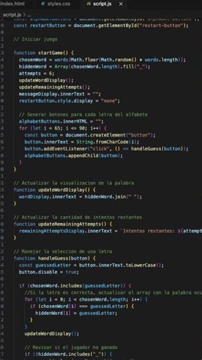Crea tu propio juego del Ahorcado con JavaScript #codificacion #coding #javascript #tutorial #html