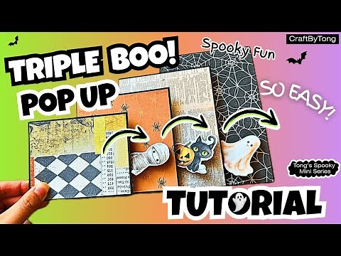 Triple BOO Pop Up Card 👻 Cutest Halloween DIY Ever (So Easy!)