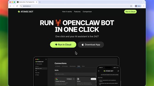 Atomicbot on Instagram: "OpenClaw for humans on macOS app! 🦞 — Private — your data is safe on your local device — Free with your own LLM api keys — Open source — nothing to hide in trenches — One click installer, beautiful UI, integrations Download & run your own AI agent"