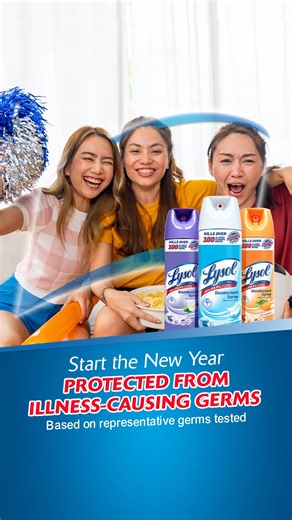 Start the after-party clean-up with Lysol Disinfectant Spray so your family can start the new year protected from over 100 illness-causing germs (based on representative germs tested)! Happy New Year 🎉💙🎉 ASC Reference No. R0198N121225L | Lysol Philippines