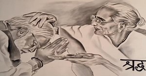 UP Artist Pays Tribute To PM Modi's Mother With 6-Foot Portrait
