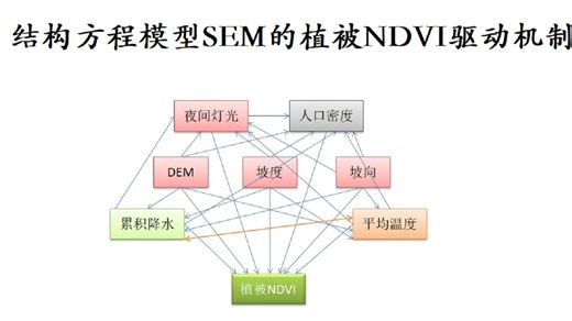 结构方程模型SEM的植被NDVI驱动机制量化