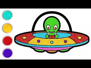 How to draw or colouring in Alien👽. Making video for kids, toddlers. Let's draw with me😘😍 😎🥰❤. Easy.