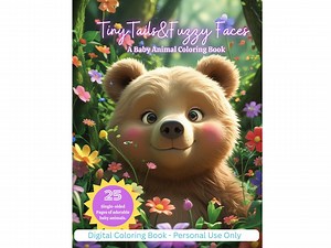 Digital Product -tiny Tales and Fuzzy Faces - Baby Animal Coloring Book - Instant Download - Etsy