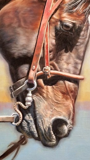 Revealing my new horse painting titled Courage and Power! These two gorgeous horses are glowing with energy and shining in the sunlight. I had so much fun painting all the rippling muscles and interesting details of their powerful bodies. This painting will be sold by luck of the draw at @briscoenightofartists on March29 at the @briscoemuseum in San Antonio, Texas. Call the museum today to get tickets to the opening weekend festivities or put your name in the draw. Courage and Power is 36"x36", 