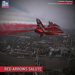 The Royal Air Force’s Red Arrows soared over London on May 8th, marking the 75th anniversary of Victory in Europe Day. | Fox News