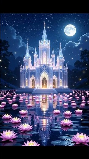✨ Majestic Crystal Palace & Lotus Pond | Relax Fantasy video 🌙