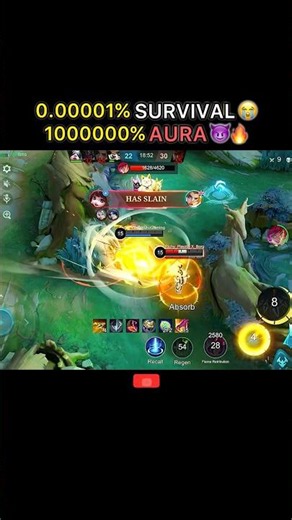 SURVIVAL CHANCE: 0.00001% 💀 BUT THE AURA WAS 1000000% 😈🔥#gusion