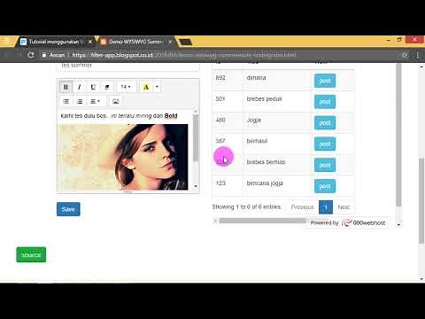 Demo Summernote WYSIWYG CodeIgniter