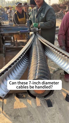 I can’t believe this machine can handle those cables#copper #ScrapMetal #cablerecycling #recycling