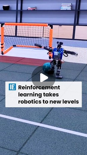 Interesting Engineering on Instagram: "Miniature humanoid robots master a simplified soccer game using Deep Reinforcement Learning, showcasing surprising agility, quick fall recovery, and strategic understanding of the game. #MiniatureRobots #DeepReinforcementLearning #SoccerGame"