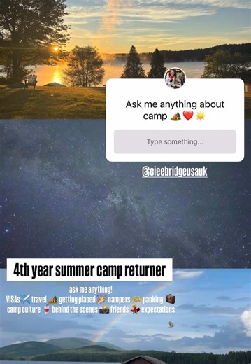 Head over to @summercamp.charlotte on instagram for any summer camp questions you have or leave them in the comments here!! 🫶🫶 Use code Charlotte30 for ££ off with @CIEE Bridge USA UK 🇺🇸 #campamerica #summercampcounselor #americansummercamp #j1visa #sleepawaycamp