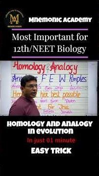 Homology vs Analogy: The Only Mnemonic You Need! 🧠#neet #biology