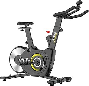 Magnetic Exercise Bike, pooboo Indoor Cycling Bikes Belt Drive Stationary Bikes Cardio Exercise bike with Rear Flywheel and LCD Display