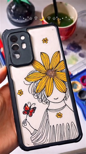🌻Cute phone case ideas ✨#phonecase #artvideo #viralvide #trandingnow #artandcraft #sunflower