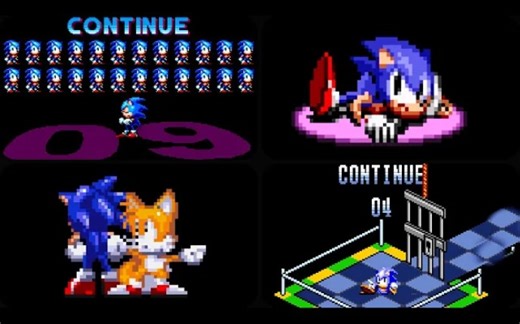 Sonic Continue Screen Evolution