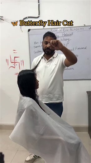 Rich n Rise Salon & Academy on Instagram: "Butterfly Haircut Tutorial ✂️🦋 Soft layers • Face framing • Bouncy movement ✨ Step-by-step professional technique 💇‍♀️ Save & practice 📌 @​yogihairguru #ButterflyHaircut #HairCutTutorial #LayeredHaircut #HairEducation #YogiHairGuru"
