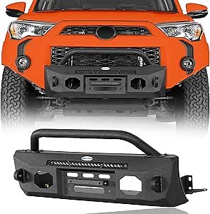 u-Box 4Runner Stubby Front Bumper Bull Bar for 2014-2024 Toyota 4Runner 5th Gen (Exclude Limited & Nightshade), Steel Offroad Bumper with Winch Plate & LED Light Bar