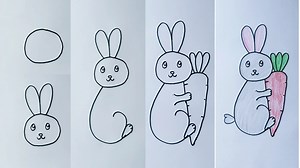 98K views · 947 reactions | Easy rabbit drawing for kids | Easy trick rabbit drawing | Priyanka creative guru | Facebook