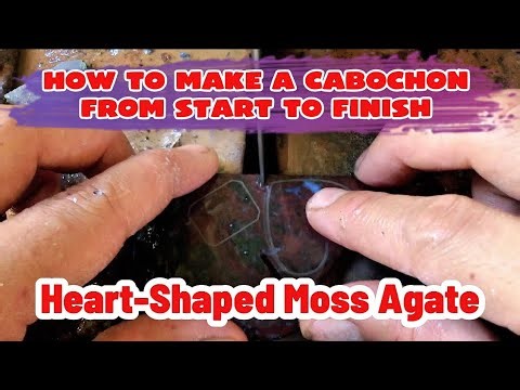 Lapidary Process | How to make a Moss Agate Cabochon (Full Process) #cabochon #gemstone #mossagate