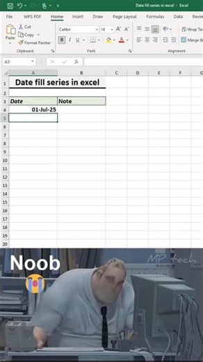 Fill date series in excel in 5 seconds using this shortcut 💯 #excel #shortcut #office